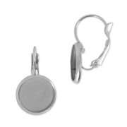 Leverback earrings for cabochon 10mm stainless steel x2