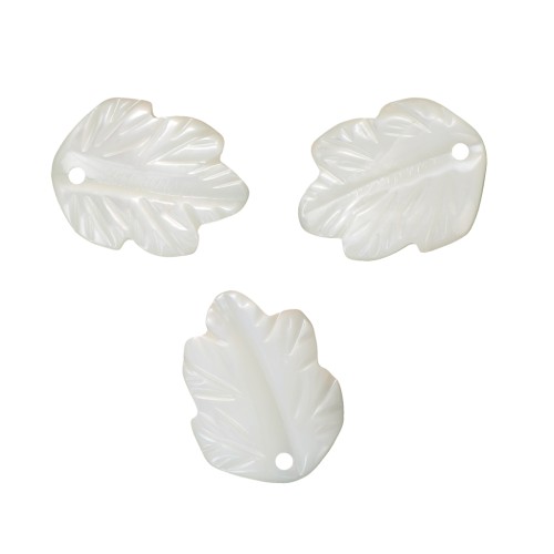 MOP Leaf Pendant 12 mm Natural x1