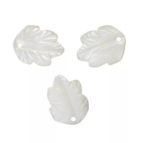 MOP Leaf Pendant 12 mm Natural x1