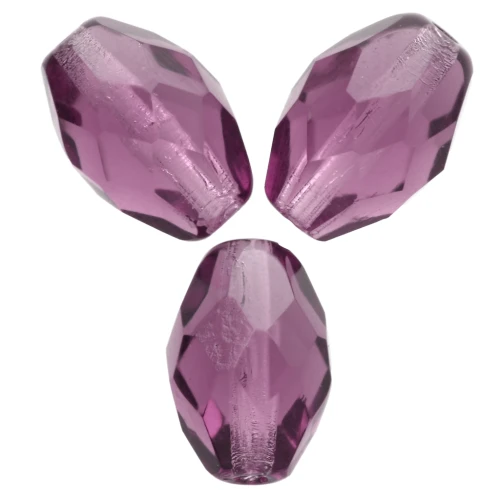 Faceted Olives 12.3x8 mm Amethyst x20