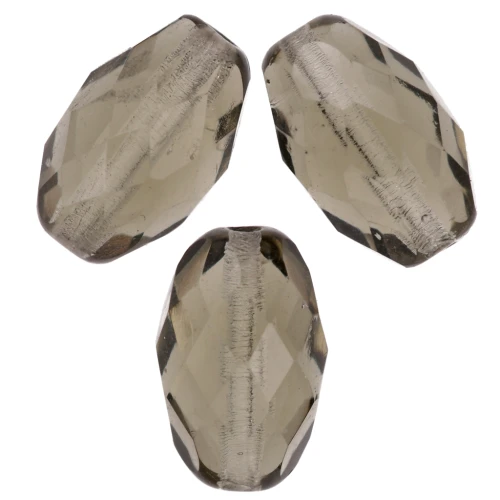 Faceted Olives 12x7.5 mm Black Diamond x20