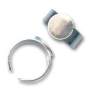Ring base with 12mm pad silver tone x1|raw }}