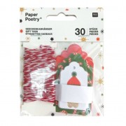 Set of labels Gifts Paper Poetry Puristic Christmas x30