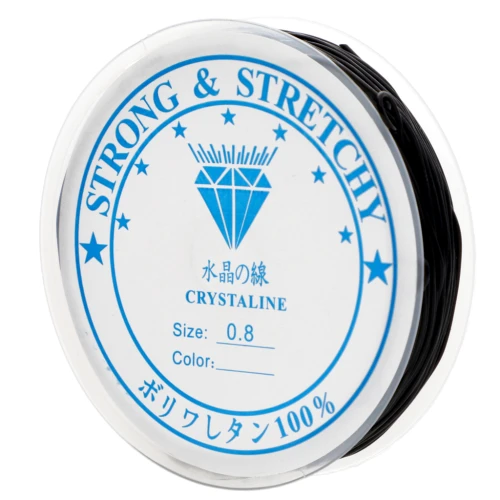 Elastic cord 0.80mm Crystal Tec black x 6 m