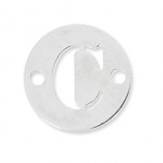 Round spacer 2 holes letter C 8.5 mm Sterling Silver 925 x1