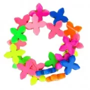 Bead Set of 21 synthetic crosses Howlite imitation 19 mm Neon