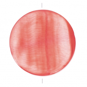 Mother-of-Pearl Round Pucks 25mm Coral x4