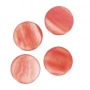 Mother-of-Pearl Round Pucks 25mm Coral x4