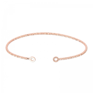 Jonc sparkling bracelet 2 rings 51x64 mm Pink Gold Plated 3 microns x1