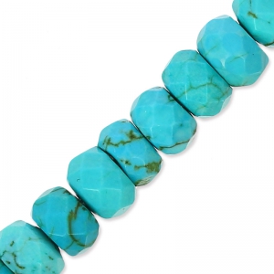 Bead Facete rondelles beads 6 mm Turquoise imitation x39cm