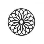 Laser cut rose spacer 24 mm black nickel x1