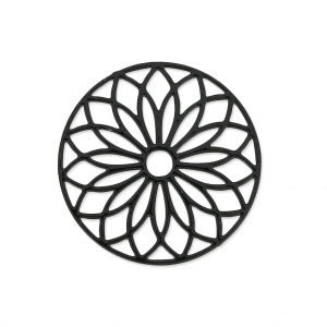 Laser cut rose spacer 24 mm black nickel x1