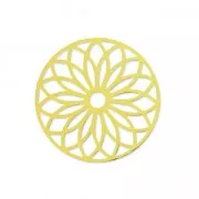 Laser cut rose spacer 24 mm golden x1