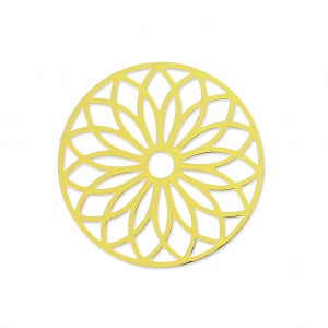 Laser cut rose spacer 24 mm golden x1