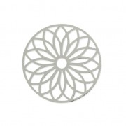Laser cut rose spacer 24 mm rhodium x1