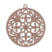 Dyed Laser cut round Pendant 22mm Brownish-grey x2