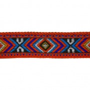 Fancy Ethnic Braid Diamonds pattern 18 mm Red/Green Turquoise x50cm