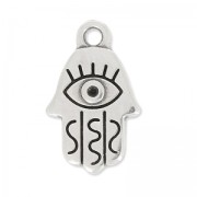 17.5x11mm Hamsa hand Charm - Antique Silver Plating x1|raw }}