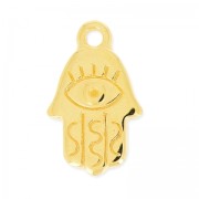 17.5x11mm Hamsa hand Charm - fine Gold plated x1|raw }}