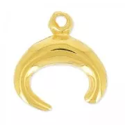 Charm half moon/horn 17.5 mm fine Gold plated x1