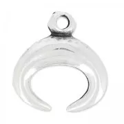 Charm half moon/horn 17.5 mm Antique Silver Plating x1