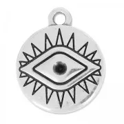 Lucky charm Eye pattern for rhinestones 19 mm Antique Silver Plating x1