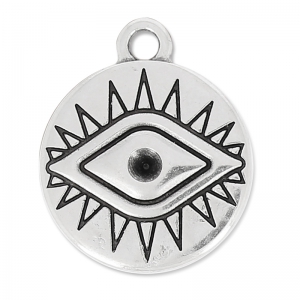 Lucky charm Eye pattern for rhinestones 19 mm Antique Silver Plating x1