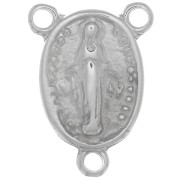 Virgin Mary spacer 18x13mm Rhodium x1