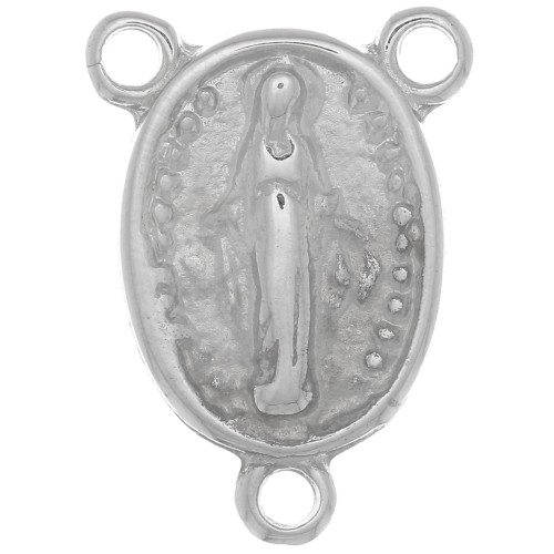Virgin Mary spacer 18x13mm Rhodium x1