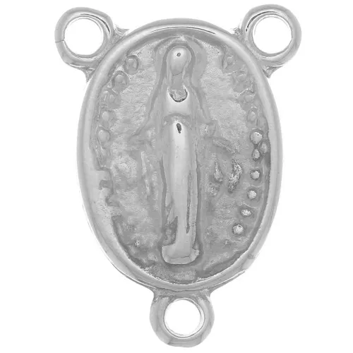 Virgin Mary spacer 18x13mm Rhodium x1