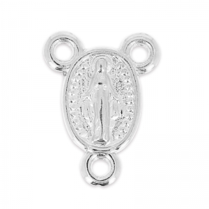 Virgin Mary spacer 14x11mm silver x1
