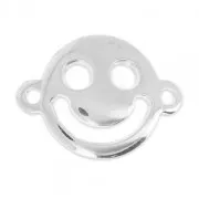 Happy Smiley Spacer 19x14mm silver x1