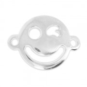Blinking Smiley Spacer 19x14mm silver x1