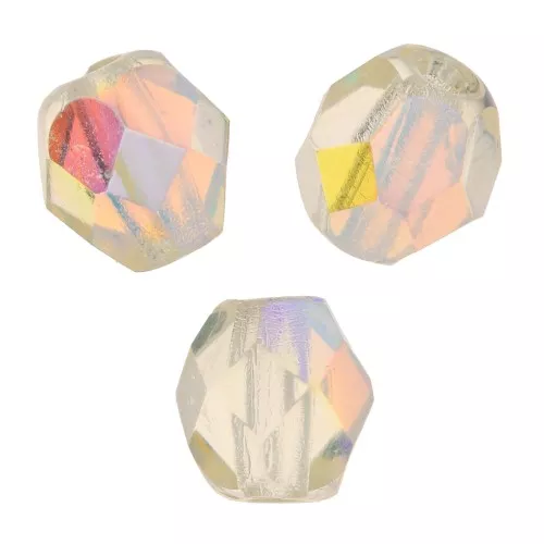 Fire Polished faceted round beads 4mm Jonquil AB x50