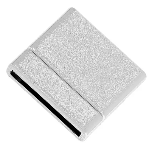 Magnetic clasp of 22 mm for shoelace of 20 mm silver sparkling effect x1
