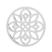 Round Spacer Rose Shape 925 Sterling Silver 15mm x1