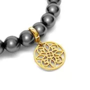 Round Spacer Rose Shape 925 Sterling Silver 15mm x1