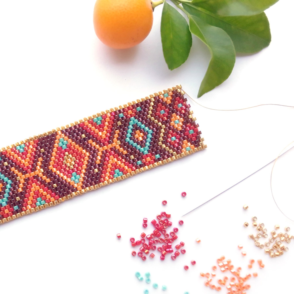 Bracelet and Earrings Kit with Miyuki Beads & Peyote/Brick ...