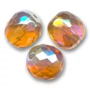 Fire Polished faceted round beads 10mm Topaz AB x10