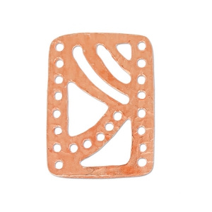 Hammered Spacer 8 rows 21x15 mm Satin rose gold tone x1