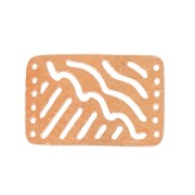 Hammered Spacer 6 rows 30x20 mm Satin rose gold tone x1