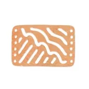 Hammered Spacer 6 rows 30x20 mm Satin rose gold tone x1