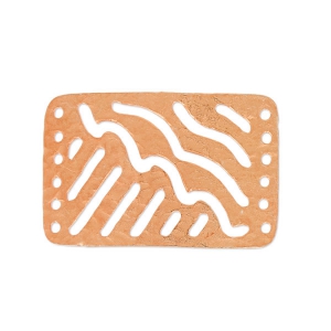 Hammered Spacer 6 rows 30x20 mm Satin rose gold tone x1