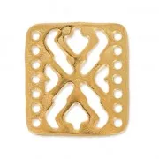 Hammered Spacer 7 rows 18x16.5 mm Satin fine Gold plated x1