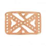 Hammered Spacer 7 rows 19x29 mm Satin rose gold x1