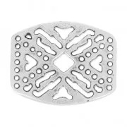 Hammered Spacer 7 rows 24x31 mm Antique Silver Plating x1