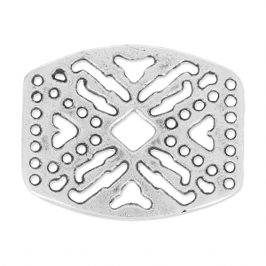 Hammered Spacer 7 rows 24x31 mm Antique Silver Plating x1