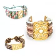 Hammered Spacer 7 rows 24x31 mm Antique Silver Plating x1