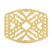 Hammered Spacer 7 rows 24x31 mm Satin fine Gold plated x1|raw }}