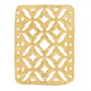 Hammered Spacer 9 rows 28.5x38 mm Satin fine Gold plated x1|raw }}